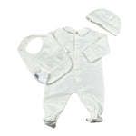 Moschino Tutina Set 3Pz Bavetta-Cappello Bianco per Neonata MUY09F BIANCO MOSCHINO 