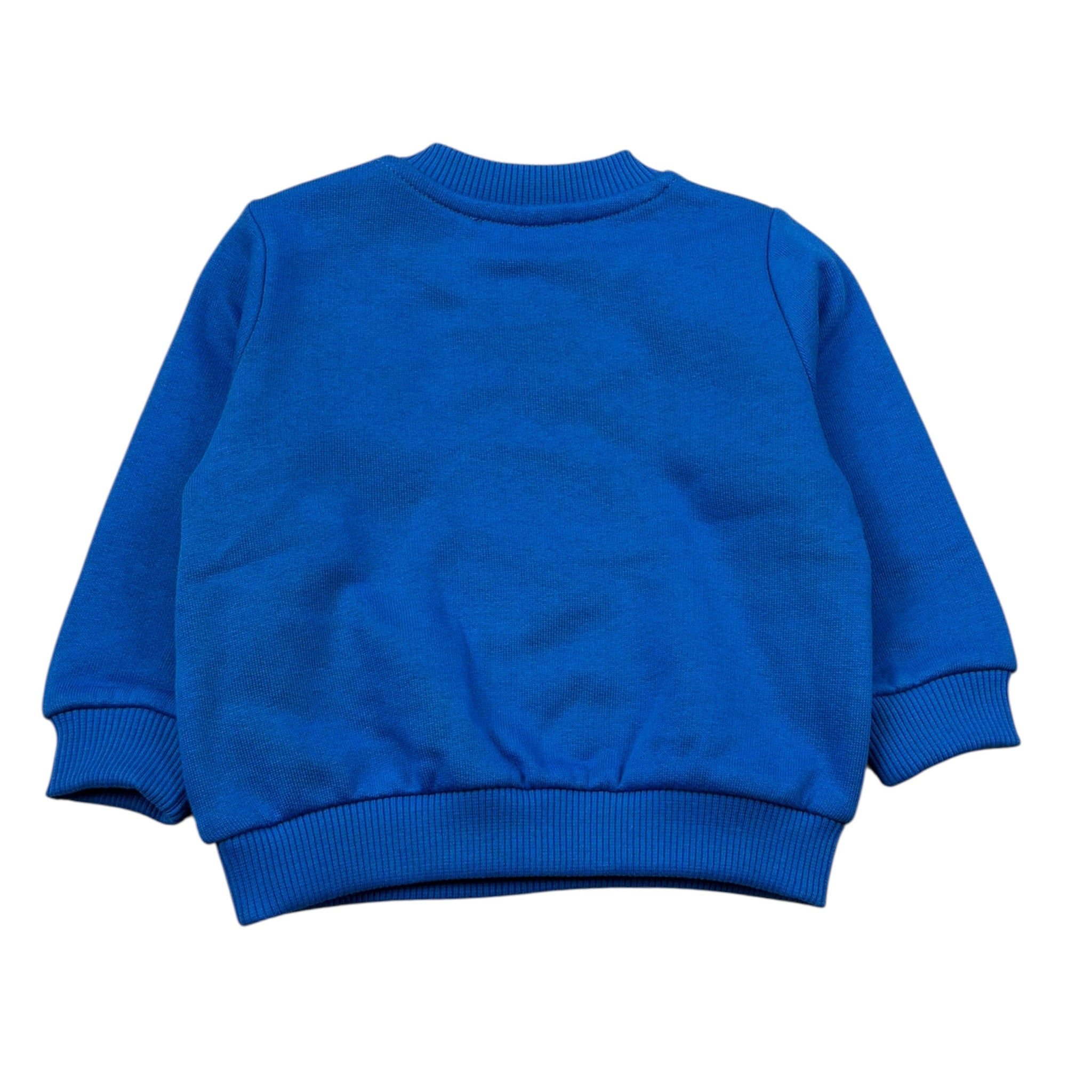 Moschino Felpa Chiusa Girocollo tinta unita con Stampa Blu per Neonato MVF060 BLU MOSCHINO 