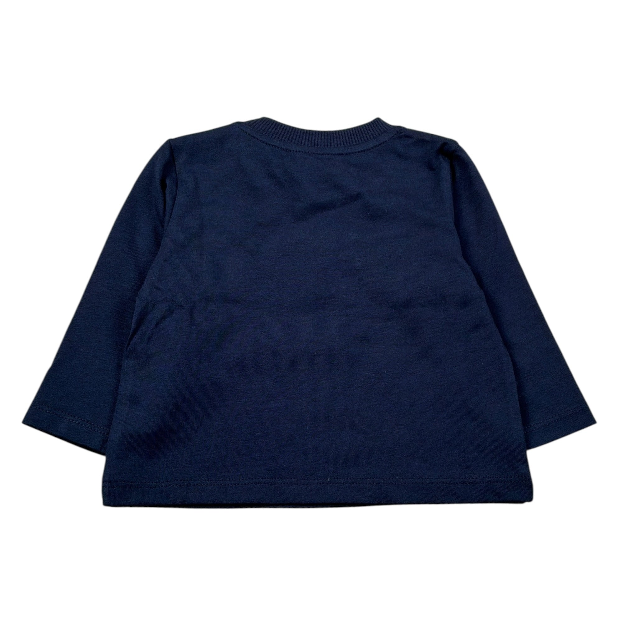 Moschino Shirt Girocollo tinta unita con Logo Blu per Neonato MVO014 BLU MOSCHINO 