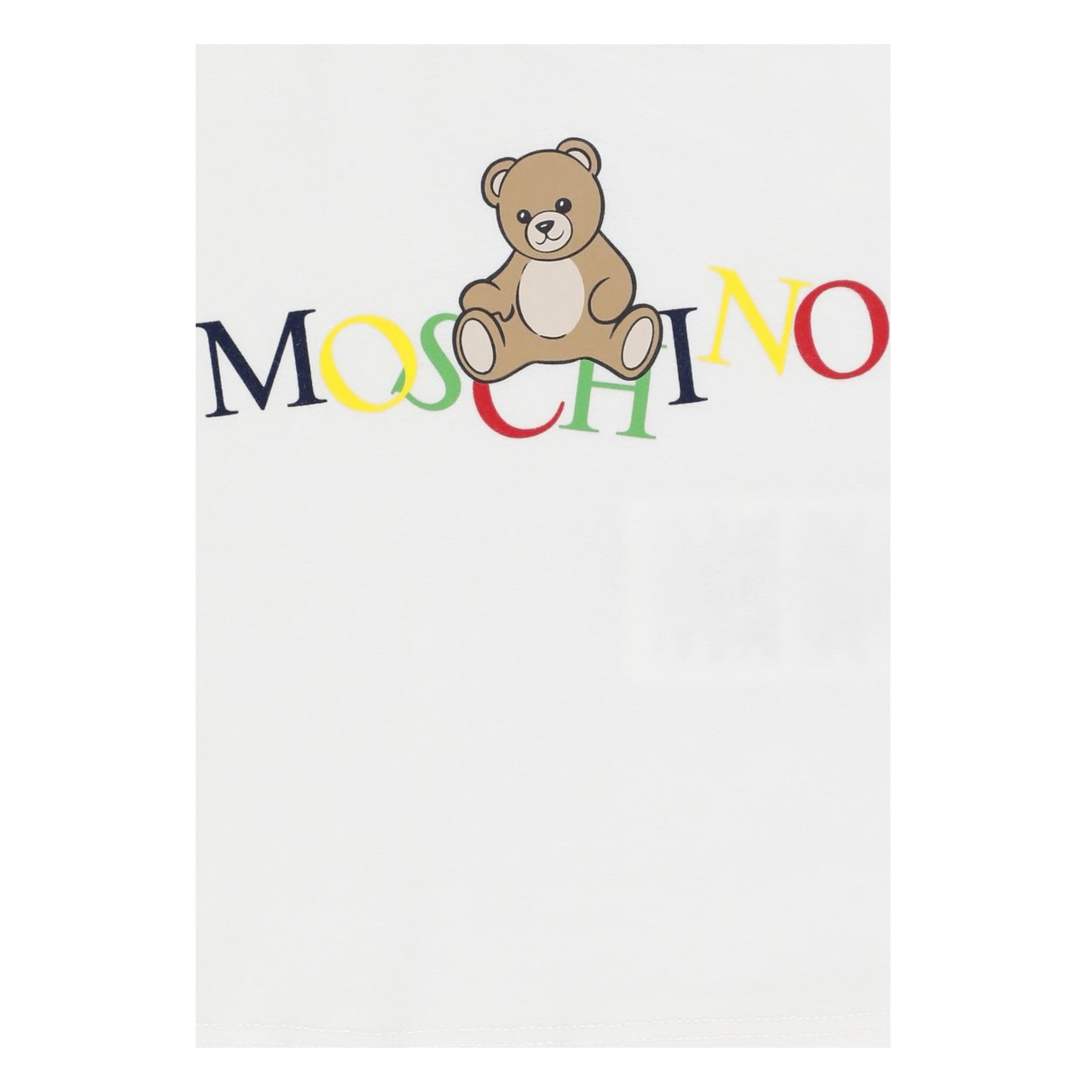 Moschino Shirt Girocollo tinta unita con Stampa Bianco per Bambino MWO00RJ BIANCO MOSCHINO 