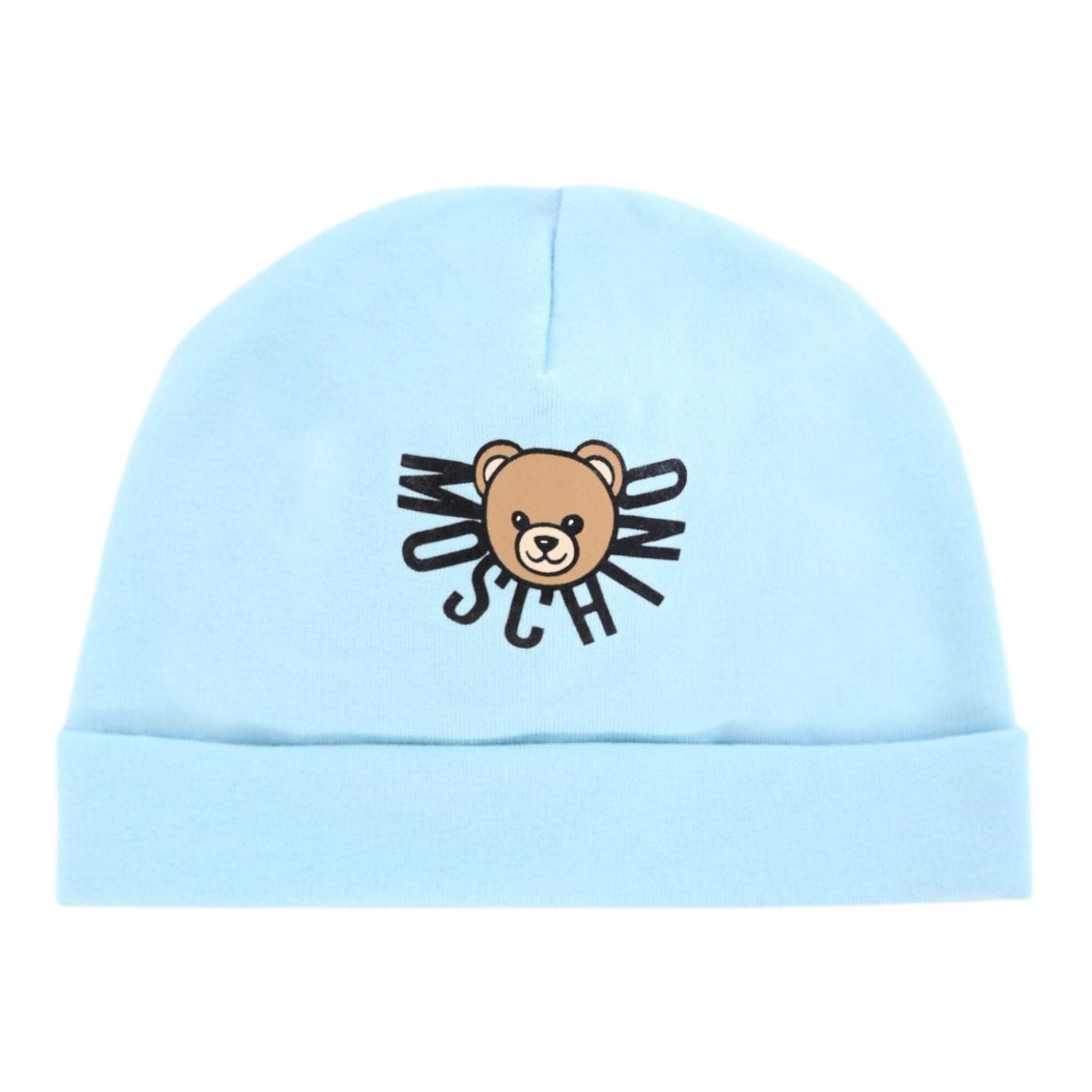 Moschino Cappello tinta unita con Logo Azzurro per Neonato MXX031X AZZURRO MOSCHINO 