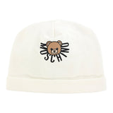 Moschino Cappello tinta unita con Logo Panna per Neonato MXX031X PANNA MOSCHINO 