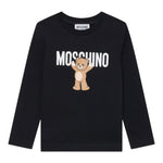 Moschino Shirt Girocollo tinta unita con Stampa Nero per Neonato MZO00RNX NERO MOSCHINO 