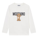 Moschino Shirt Girocollo tinta unita con Stampa Bianco per Bambino MZO00RX BIANCO MOSCHINO 
