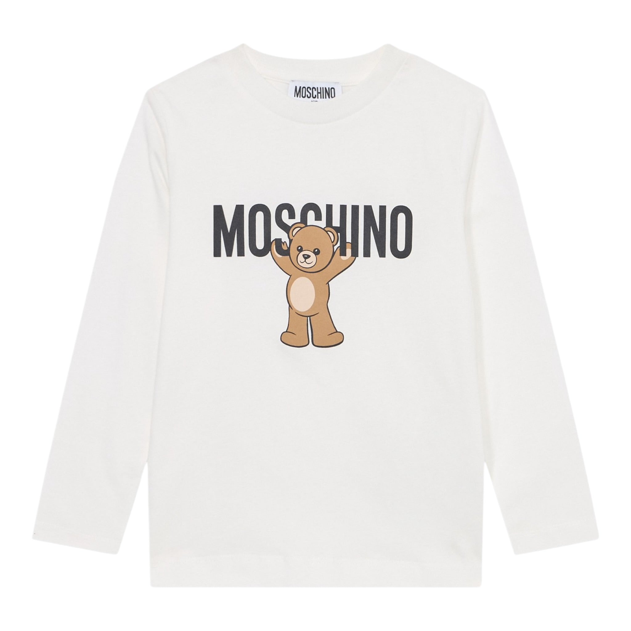 Moschino Shirt Girocollo tinta unita con Stampa Bianco per Neonato MZO00RXXX BIANCO MOSCHINO 