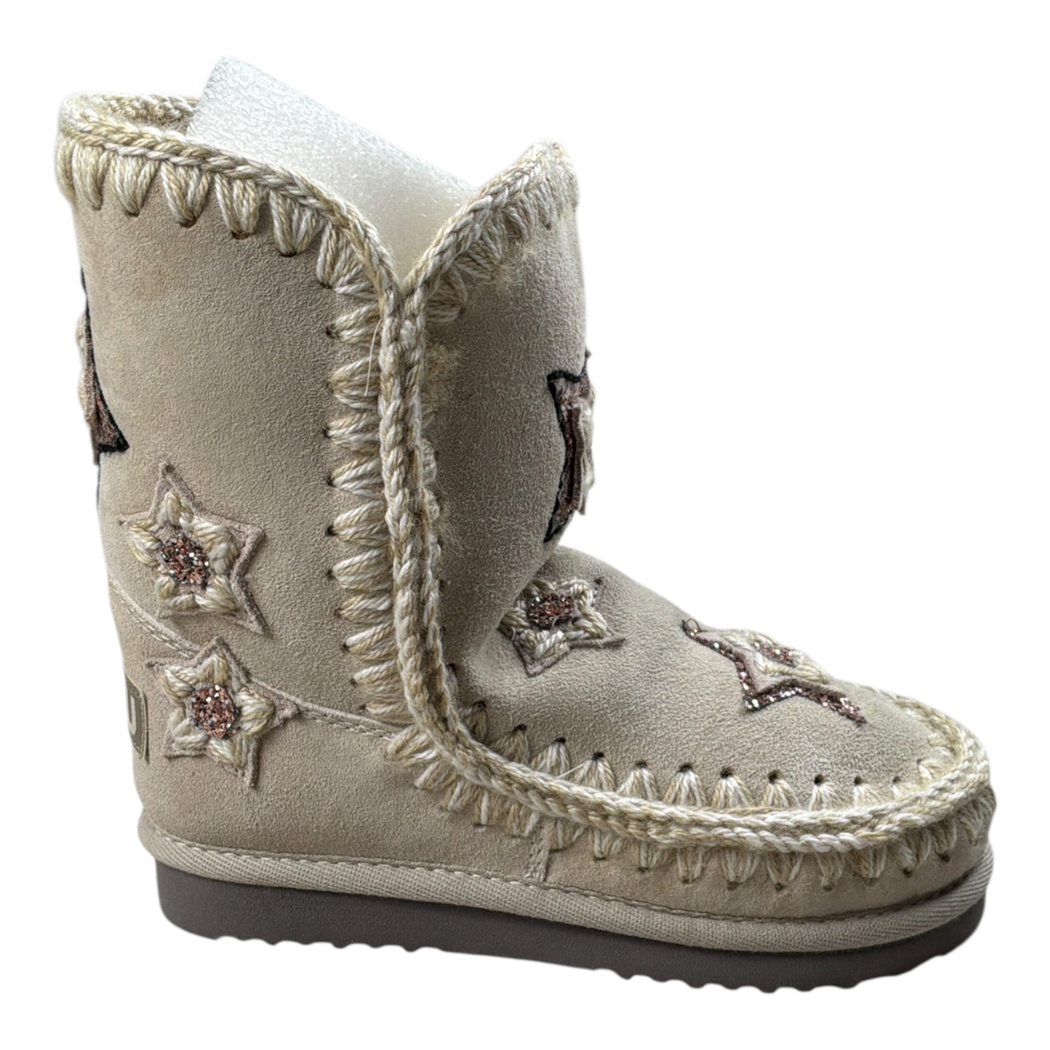 Mou Stivali tinta unita con Applicazioni Beige per Bambina MUFK101040A BEIGE MOU 