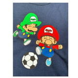 Mousse Felpa Xhiusa Girocollo tinta unita con Stampe Blu per Bambino BROSOCCERJ BLU MOUSSE 