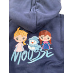 Mousse Felpa Chiusa Girocollo con Stampa Blu per Neonata SISTERICEE BLU MOUSSE 