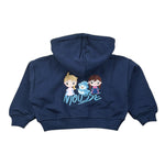 Mousse Felpa Chiusa Girocollo con Stampa Blu per Bambina SISTERICEEJ BLU MOUSSE 