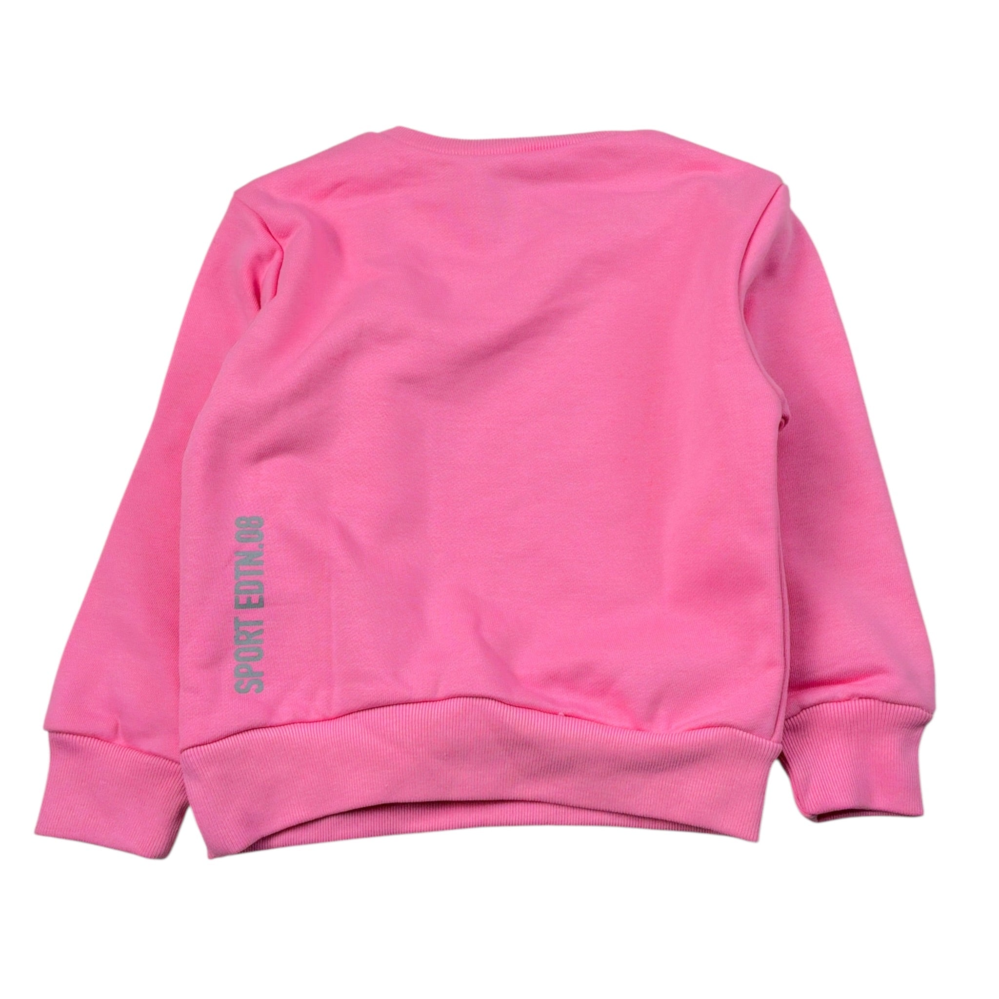 Msgm Felpa Girocollo tinta unita con Stampa Rosa per Neonata DQ1881 ROSA MSGM 