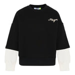 Msgm Felpa tinta unita con Maniche In Contrasto Nero per Bambina F5MSJBSW250 NERO MSGM 