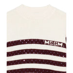 Msgm Maglia tinta unita con Fantasia A Righe Panna per Bambina F5MSJGJP082 PANNA MSGM 