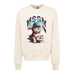 Msgm Felpa tinta unita con Stampa Panna per Bambina F5MSJGSW125 PANNA MSGM 