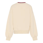 Msgm Felpa Girocollo tinta unita con Stampa Crema per Bambina F5MSJGSW129X CREMA MSGM 