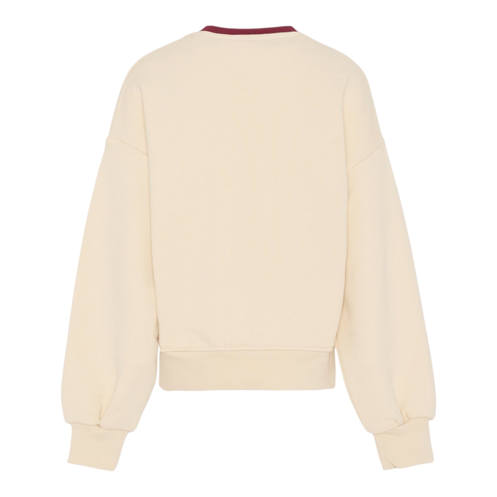 Msgm Felpa Girocollo tinta unita con Stampa Crema per Bambina F5MSJGSW129X CREMA MSGM 