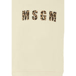 Msgm Felpa tinta unita Girocollo con Logo Panna per Bambina F5MSJGSW145X PANNA MSGM 