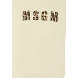 Msgm Felpa tinta unita Girocollo con Logo Panna per Bambina F5MSJGSW145X PANNA MSGM 