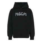 Msgm Felpa tinta unita con Cappuccio E Stampa Nero per Bambina F5MSJUHS021 NERO MSGM 