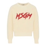 Msgm Maglia tinta unita con Stampa Panna per Bambina F5MSJUJP090X PANNA MSGM 
