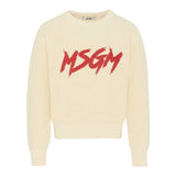 Msgm Maglia tinta unita con Stampa Panna per Bambina F5MSJUJP090X PANNA MSGM 