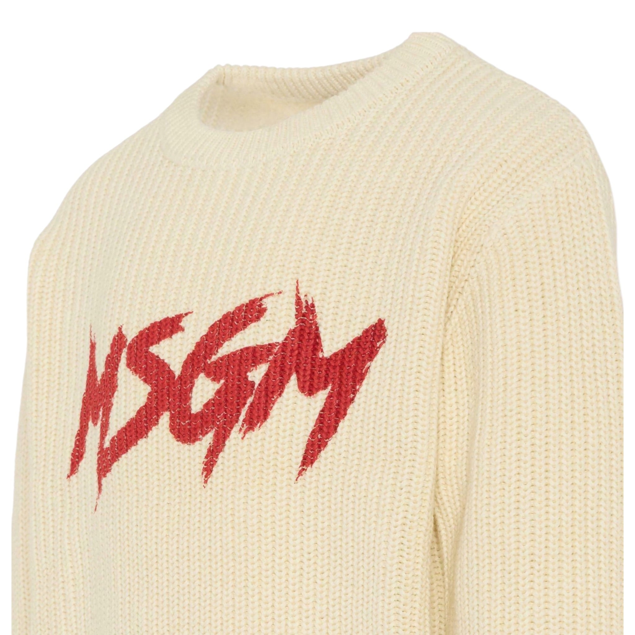 Msgm Maglia tinta unita con Stampa Panna per Bambina F5MSJUJP090XX PANNA MSGM 