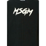 Msgm Felpa Xhiusa Girocollo tinta unita con Logo Nero per Bambino F5MSJUSW049 NERO MSGM 