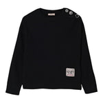 N°21 Maglia Girocollo tinta unita con Applicazioni Nero per Bambina N2106WX NERO N°21 