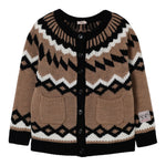 N°21 Cardigan tinta unita con Stampa Beige per Bambina N2106Z BEIGE N°21 