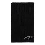N°21 Sciarpa tinta unita con Logo Nero per Bambina N2108T NERO N°21 