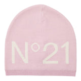 N°21 Cappello tinta unita con Logo Rosa per Bambina N21549 ROSA N°21 