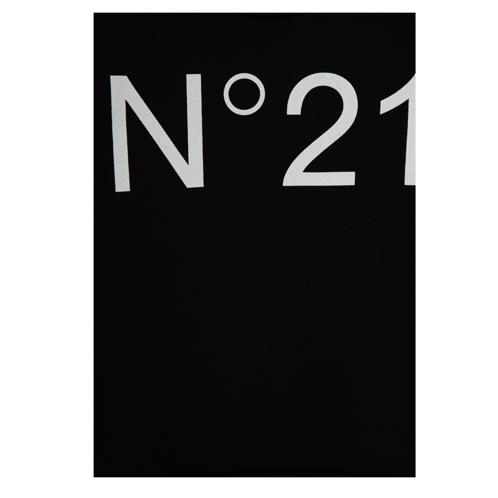 N°21 Felpa Chiusa Girocollo tinta unita con Logo Nero per Bambino N21588 NERO N°21 