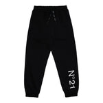 N°21 Pantalone Tuta tinta unita con Logo Nero per Bambino N21615 NERO N°21 