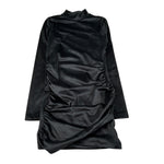Naida Abito Manica Lunga tinta unita In Velluto Nero per Bambina NAAB355 NERO NAIDA 