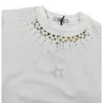 Naida Shirt Girocollo tinta unita con Brillantini Panna per Bambina NATS233 PANNA NAIDA 