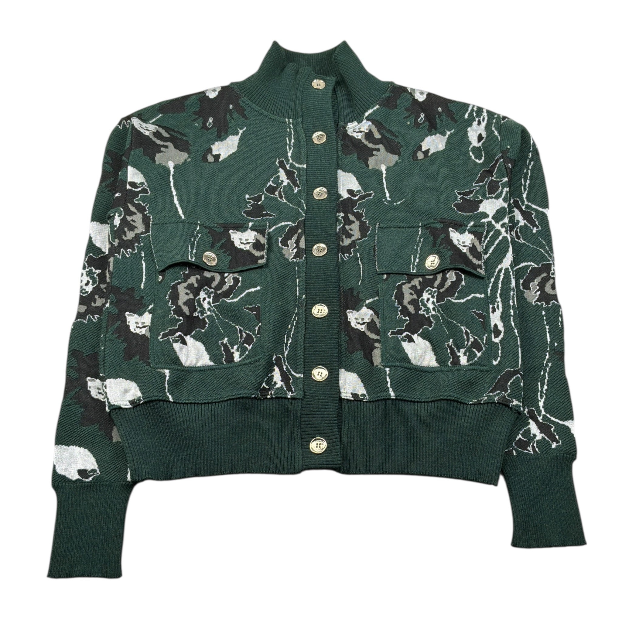 Neera 20.52 Cardigan tinta unita con Stampe Verde per Bambina 25440401 VERDE NEERA 20.52 