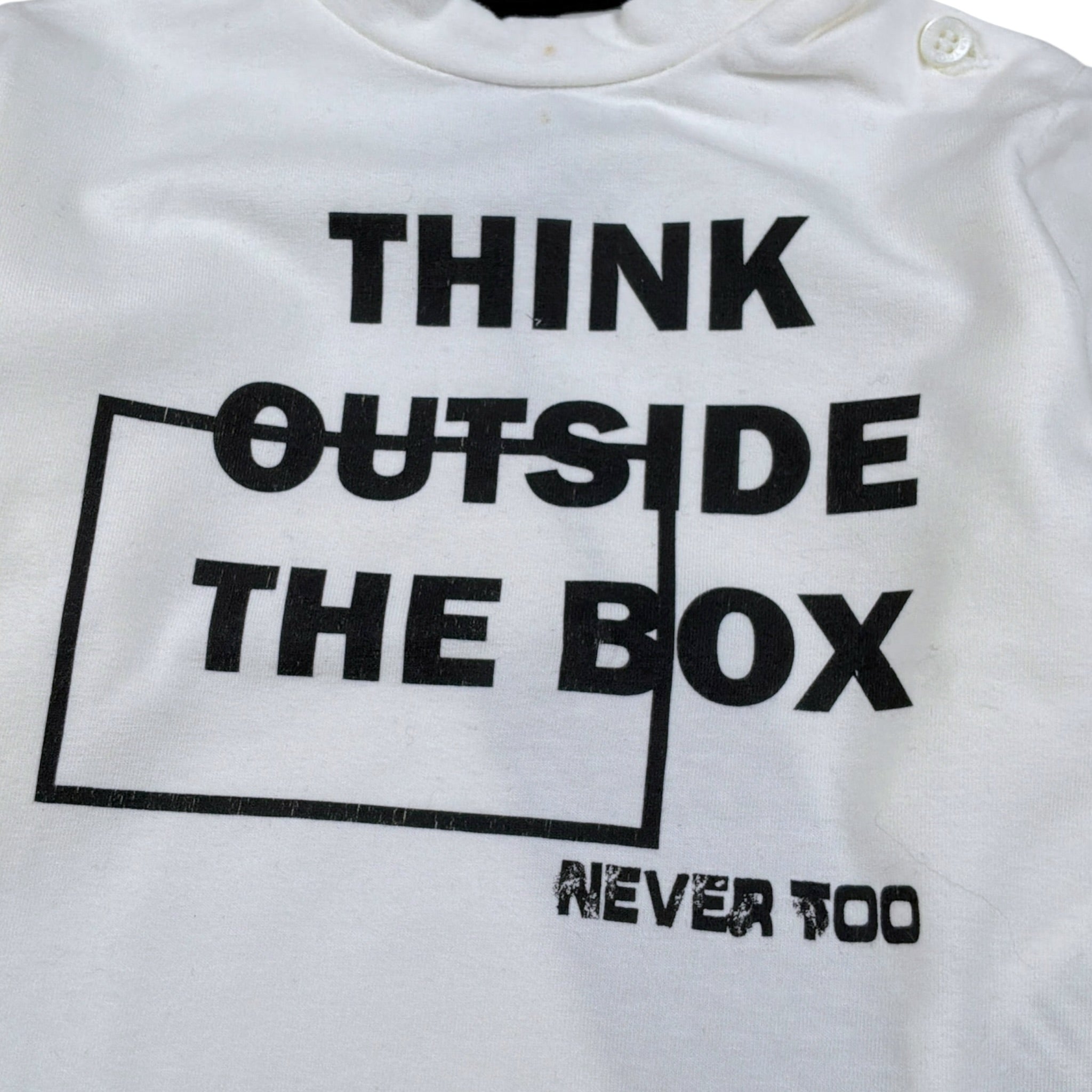 Never Too Shirt Girocollo tinta unita con Stampa Bianco per Neonato NT1073N BIANCO NEVER TOO 