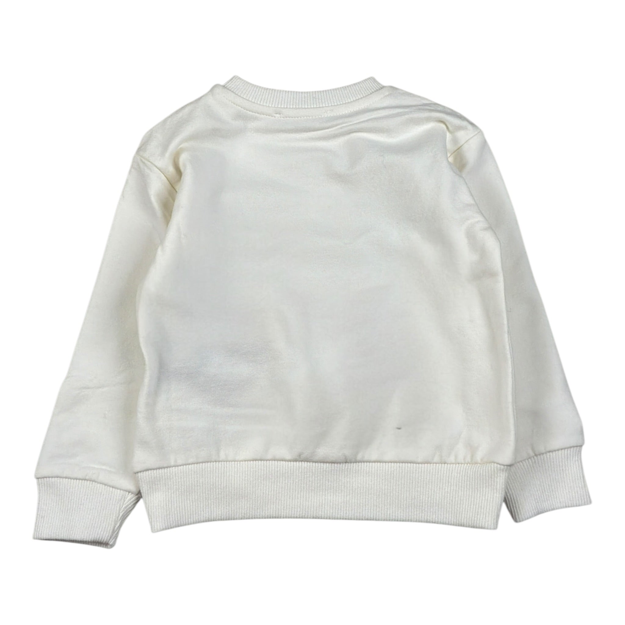 Never Too Felpa Girocollo tinta unita con Stampa Panna per Neonato NT1798N PANNA NEVER TOO 