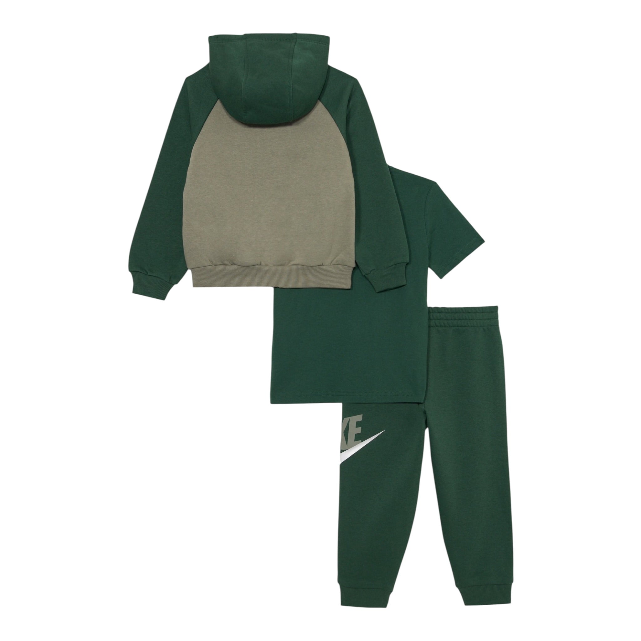 Nike Completo 3Pz Felpa-Pantalone-T-Shirt Verde per Neonato 56N341X VERDR NIKE 