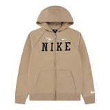 Nike Felpa con Zip E Cappuccio tinta unita con Logo Beige per Bambino 9Q1097 BEIGE NIKE 