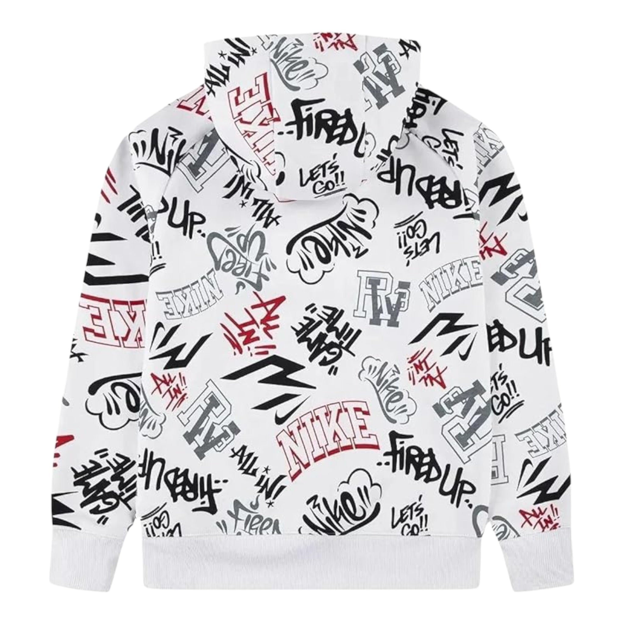 Nike Felpa tinta unita con Stampa E Cappuccio Bianco per Bambino 9Q1203 BIANCO NIKE 