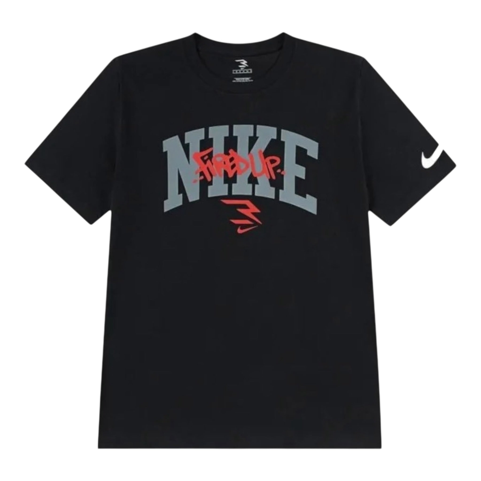 Nike T-Shirt tinta unita Girocollo con Stampa Nero per Bambino 9Q1204 NERO NIKE 