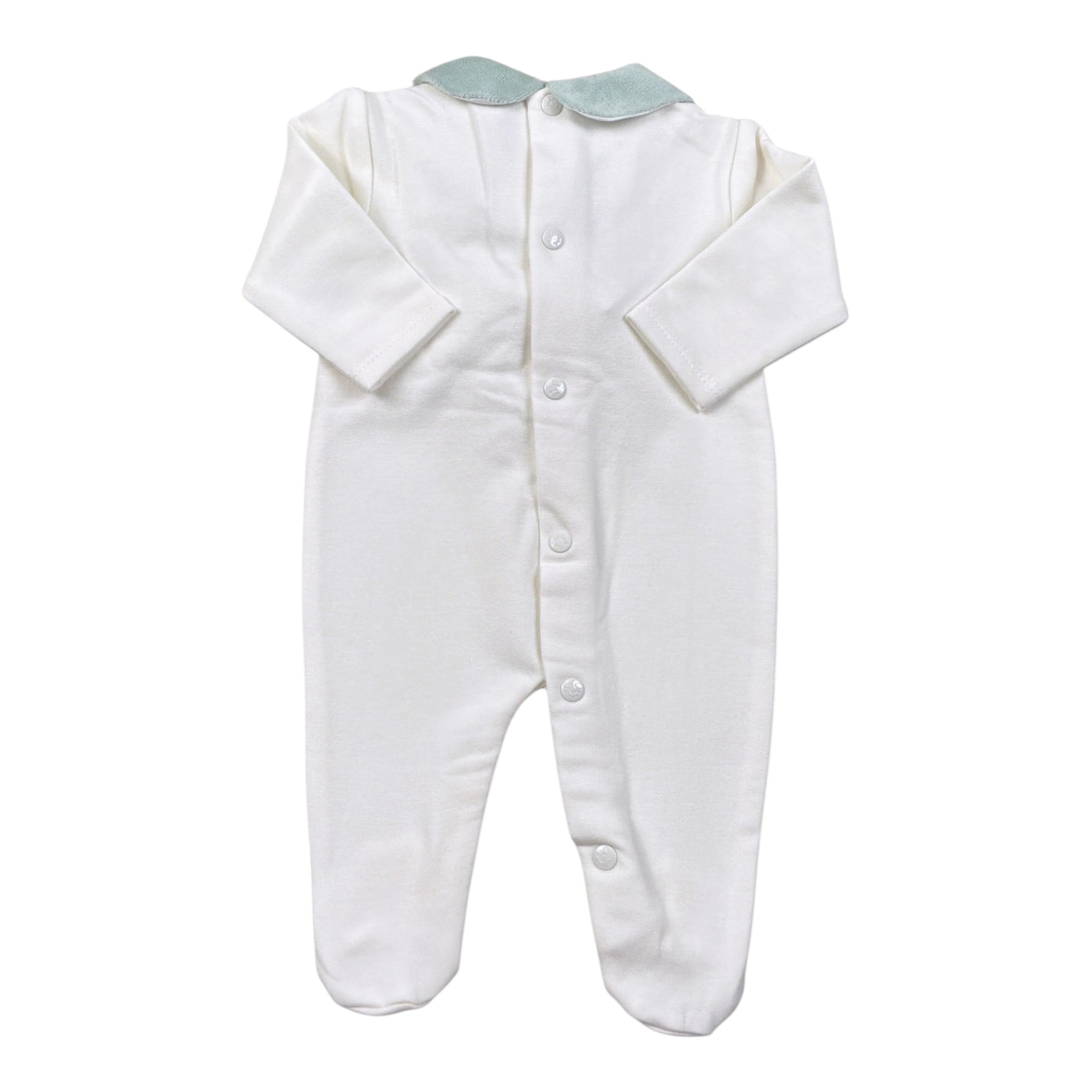Ninnaoh Tutina tinta unita con Applicazioni Bianco/Verde per Neonata 10PR21965 BIANCO/VERDE NINNAOH 