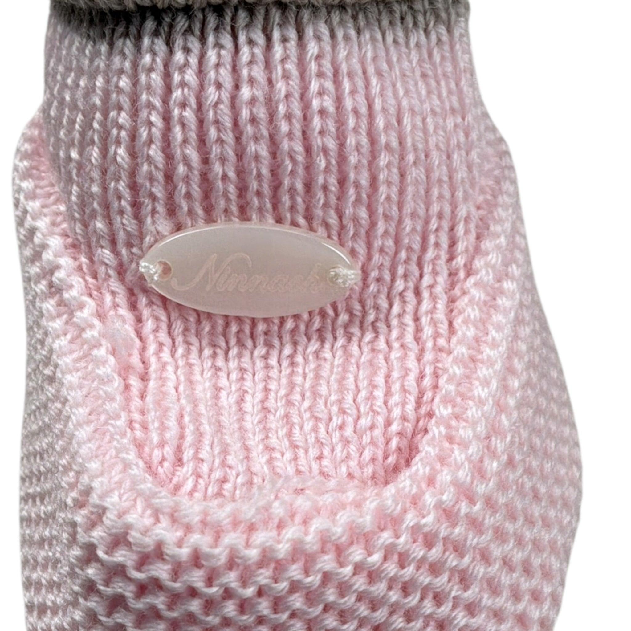 Ninnaoh Babbucce tinta unita In Filo Rosa per Neonata I25BABF324 ROSA NINNAOH 