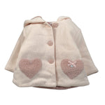 Ninnaoh Cappotto tinta unita con Cappuccio Rosa per Neonata I25CAP702 ROSA NINNAOH 