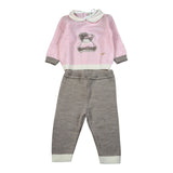 Ninnaoh Completo 2Pz Maglia-Pantalone Bicolore Rosa/Beige per Neonata I25CF322 ROSA/BEIGE NINNAOH 