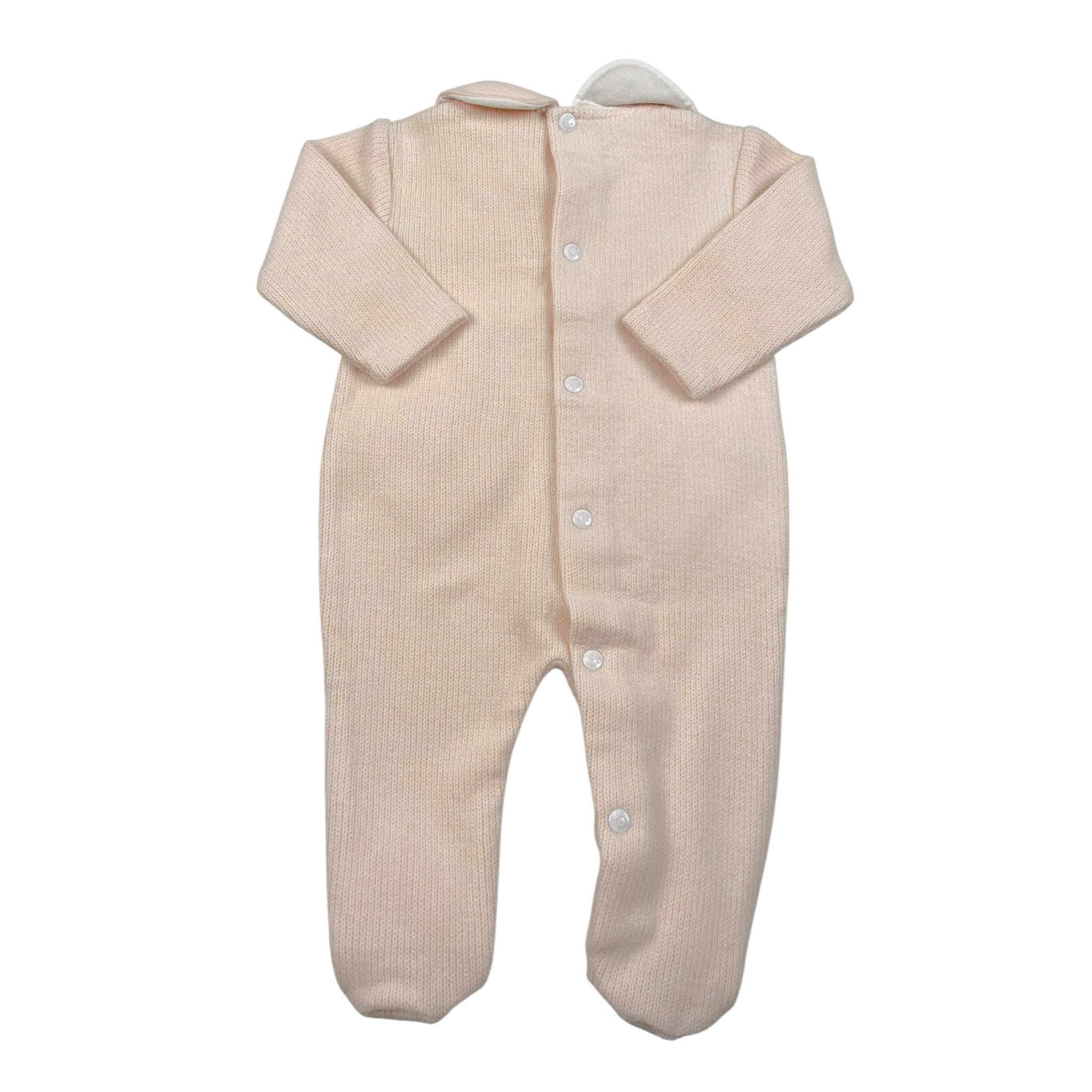 Ninnaoh Tutina tinta unita con Applicazione Rosa per Neonata I25T1X ROSA NINNAOH 