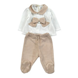 Ninnaoh Completo 2Pz Maglia-Ghettina Bicolore Bianco/Beige per Neonata PR219659 BIANCO/BEIGE NINNAOH 