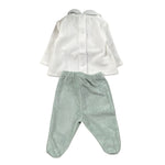 Ninnaoh Completo 2Pz Maglia-Ghettina Bicolore Bianco/Verde per Neonata PR219659 BIANCO/VERDE NINNAOH 
