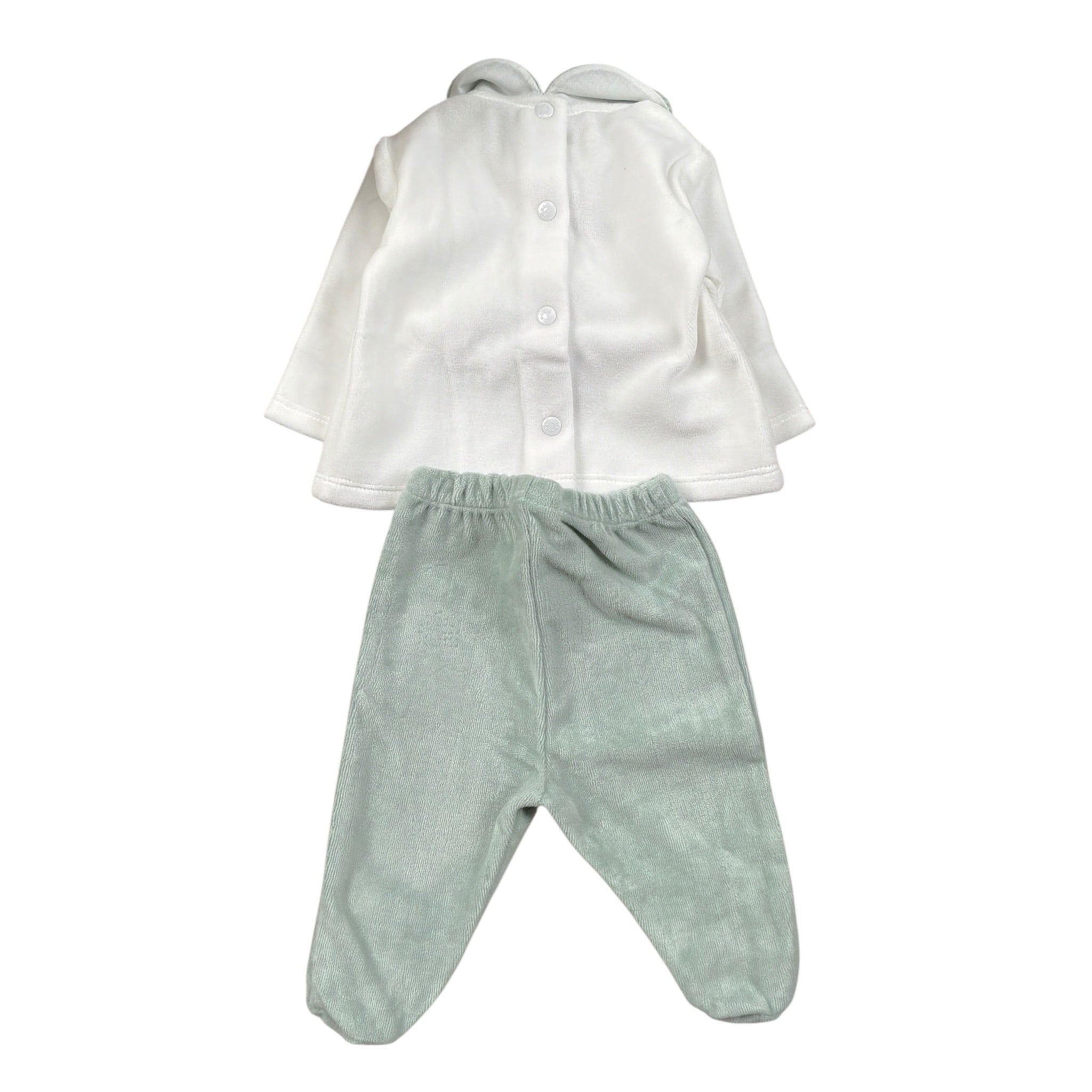 Ninnaoh Completo 2Pz Maglia-Ghettina Bicolore Bianco/Verde per Neonata PR219659 BIANCO/VERDE NINNAOH 