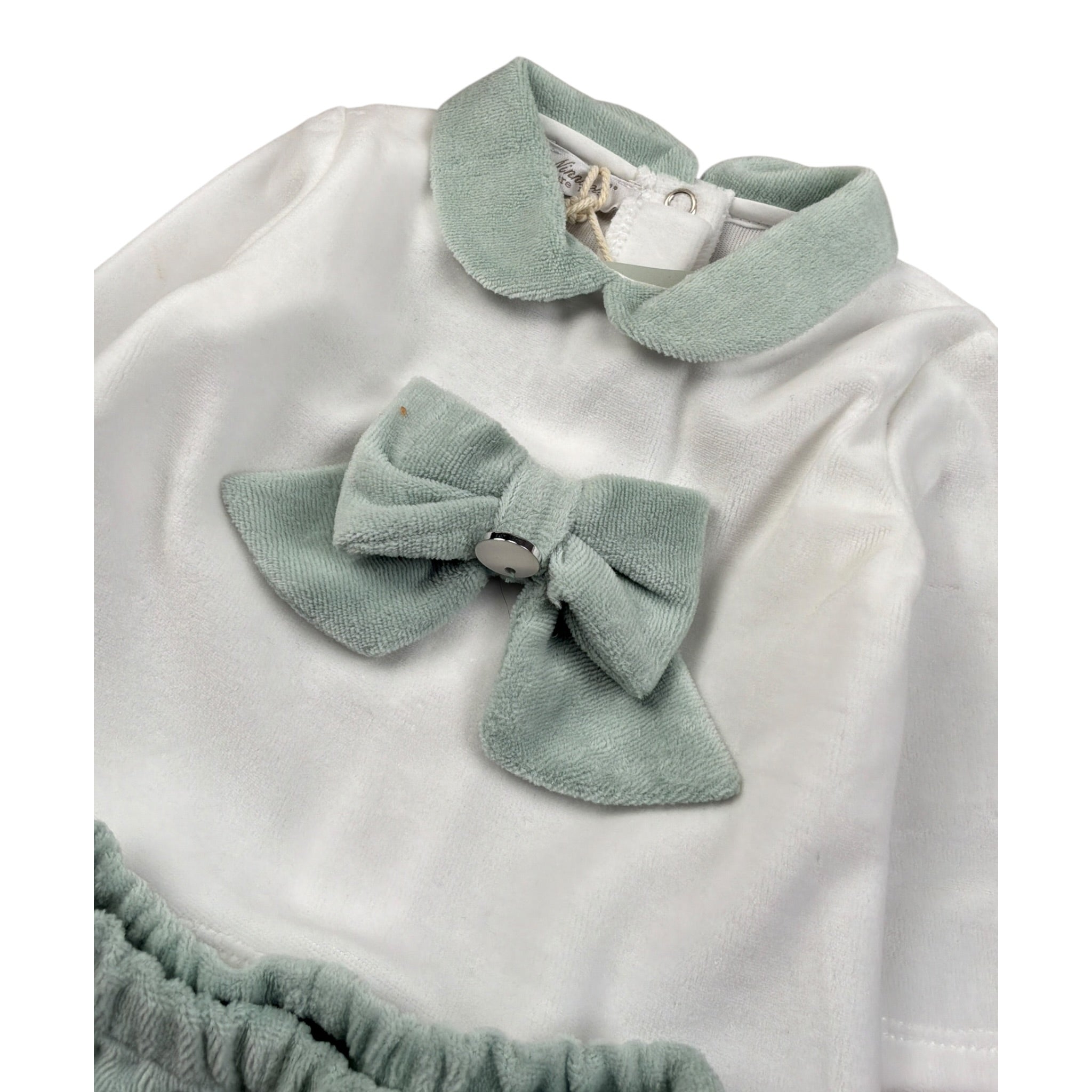 Ninnaoh Completo 2Pz Maglia-Ghettina Bicolore Bianco/Verde per Neonata PR219659 BIANCO/VERDE NINNAOH 